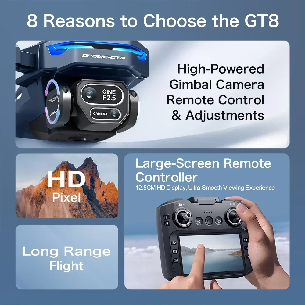 Drone 4K HD GT8 Camera Obstacl - Drone Thermal Imaging 评论和价格